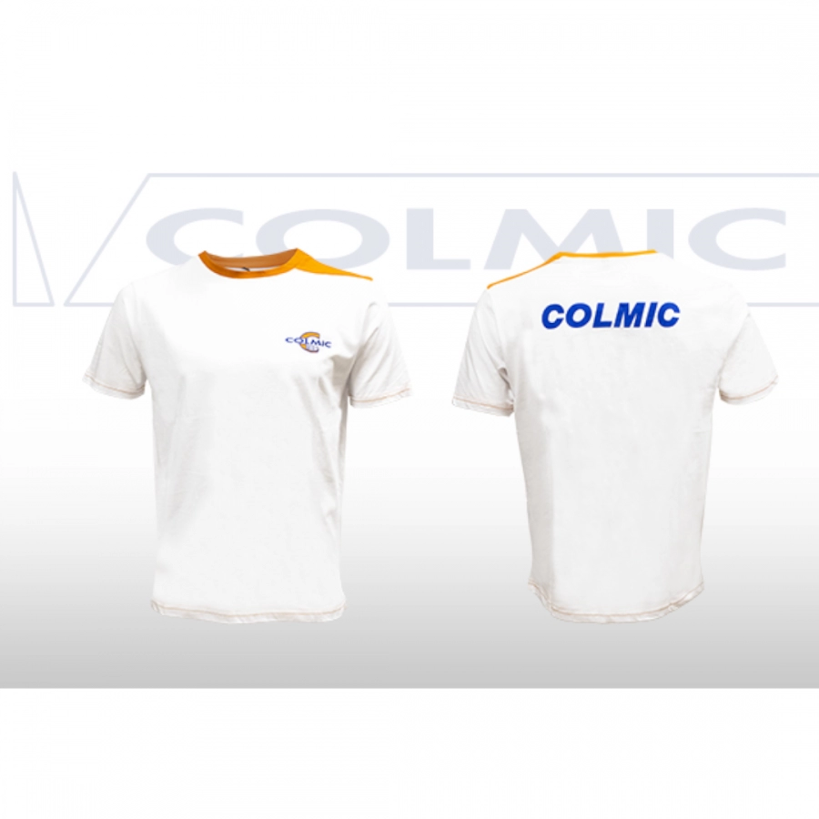 Camiseta Manga Corta Blanca-Naranja