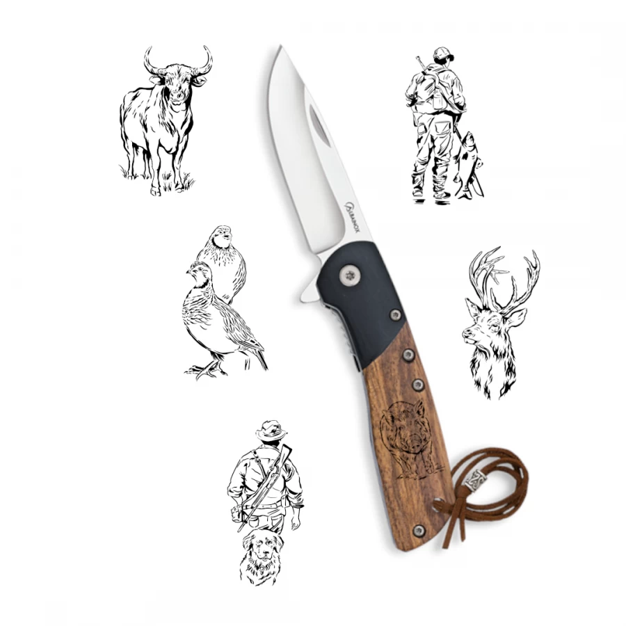 Navaja Madera Negra / Cebra Personalizable