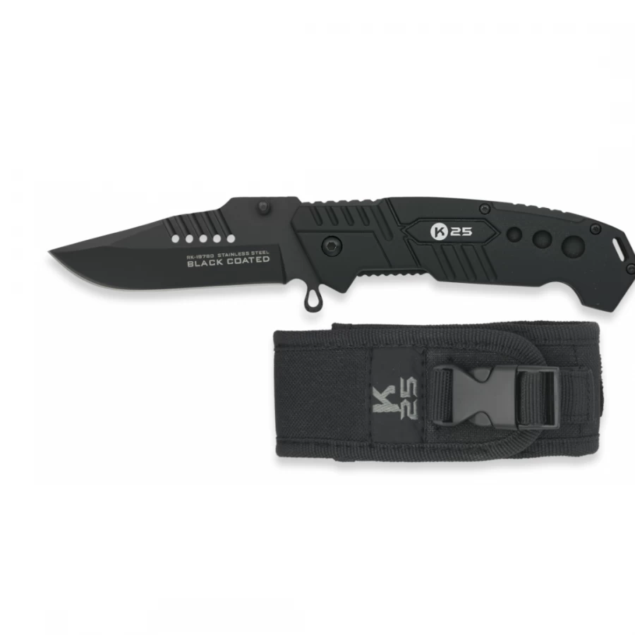 Navaja K25 Black Coated. H:8.5cm