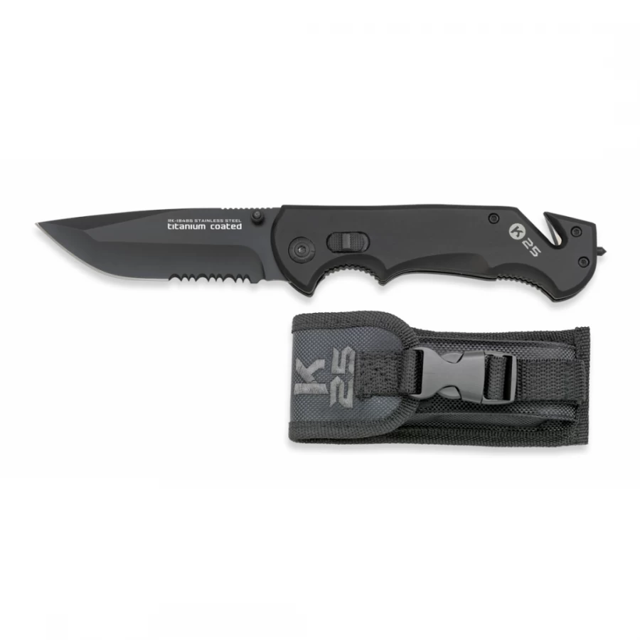 Navaja K25 Seguridad Negra.C/Funda. H:9