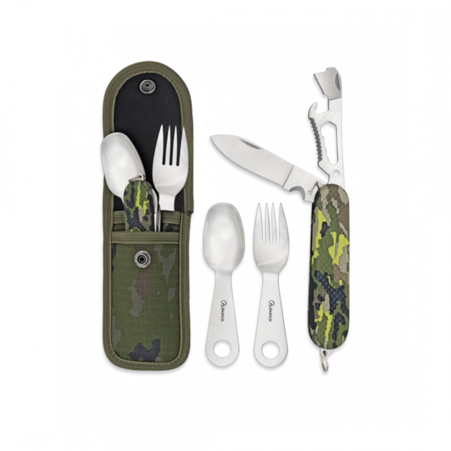 Set Cubiertos Camping Multicam