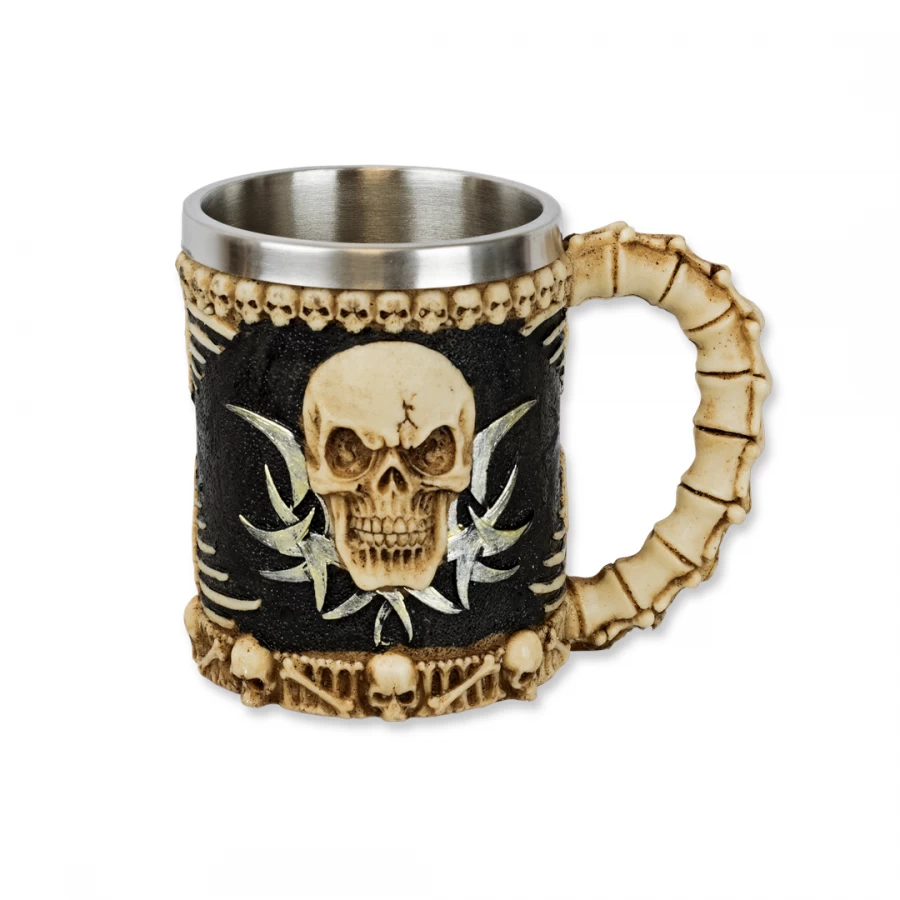 Taza Decoración Huesos Calavera 12 cm